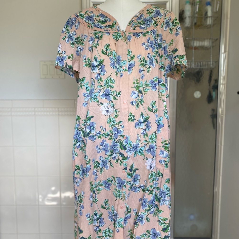 Floral Blue and Pink Housedress